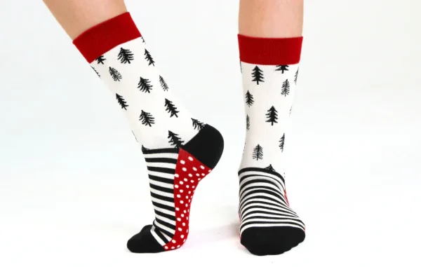 Kids' Cotton Crew Socks, Pine Trees - Image 2