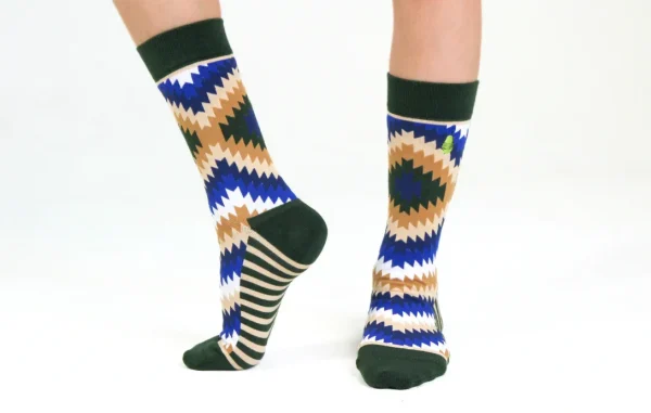 Kids' Cotton Crew Socks, Tribal Toes - Image 2
