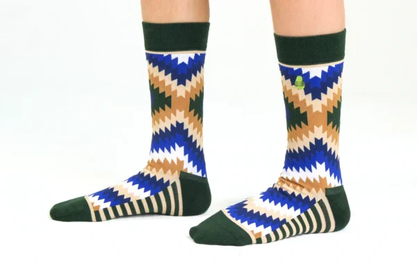 Kids' Cotton Crew Socks, Tribal Toes - Image 5