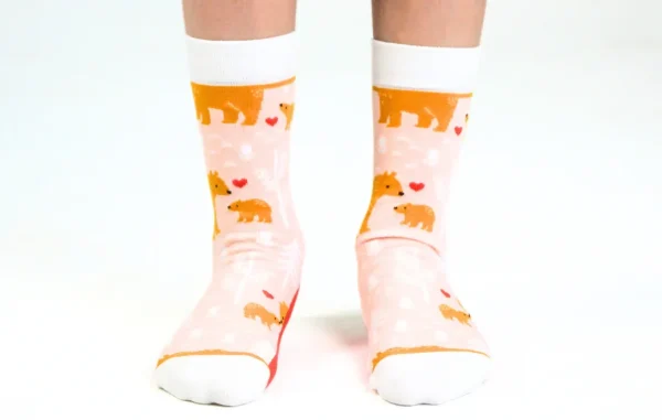 Kids' Cotton Crew Socks, Bear Cub - Image 4