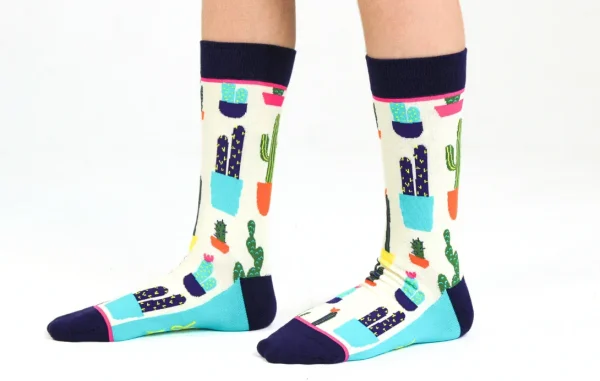 Kids' Cotton Crew Socks, Prickly Pear