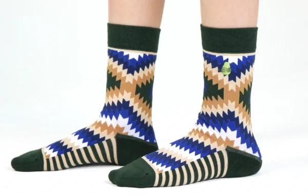 Kids' Cotton Crew Socks, Tribal Toes - Image 3