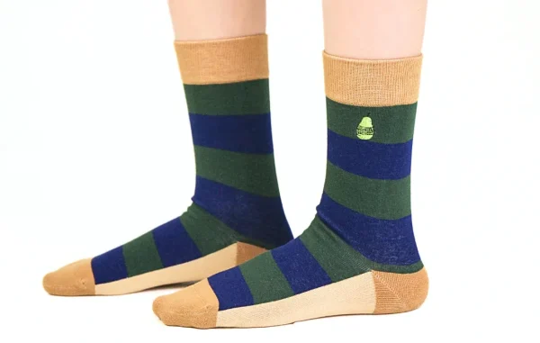 Kids' Cotton Crew Socks, Rugby Stripe - Image 5