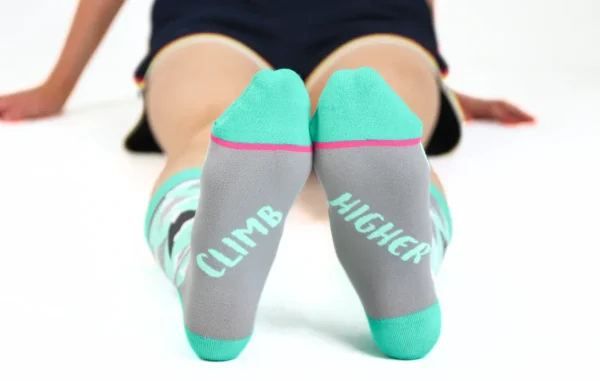 Kids' Cotton Crew Socks, Climb Higher - Image 3