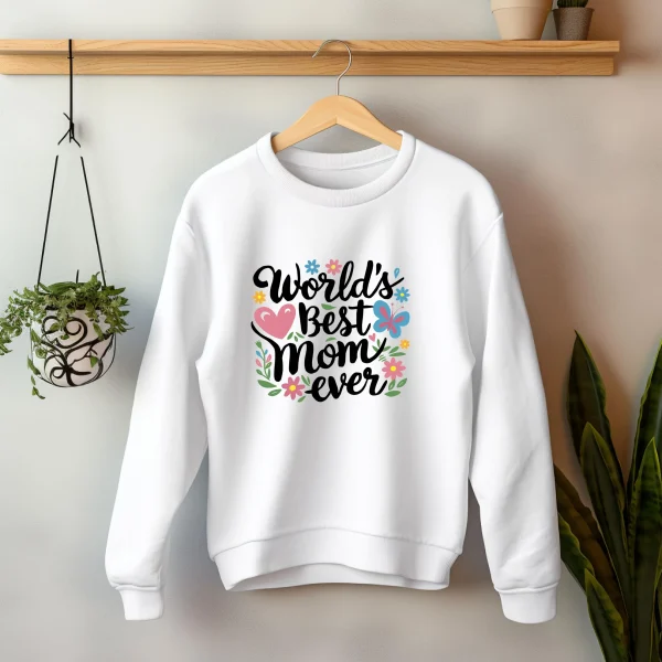 World Best Mom Sweatshirt - Image 4