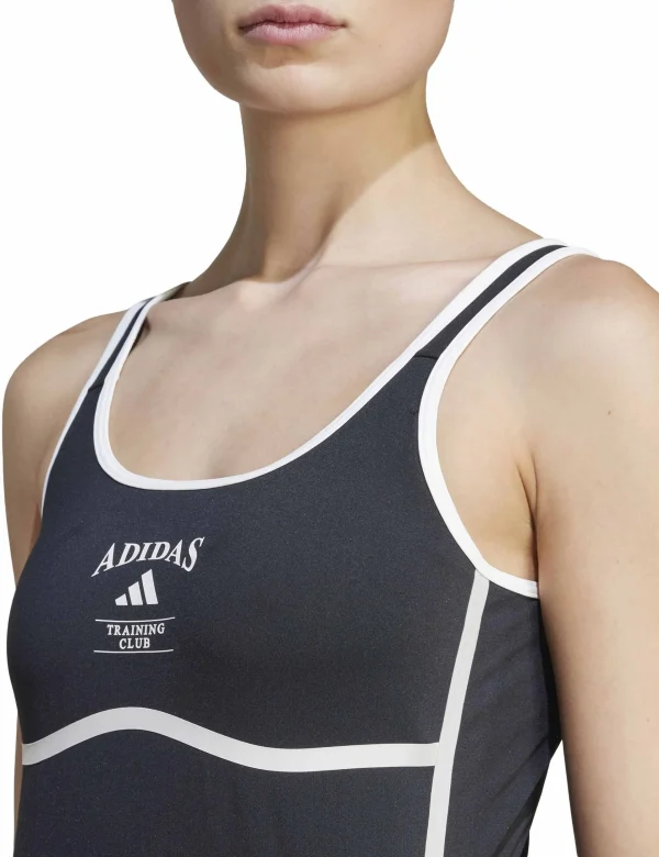 Heritage Tank Top With Integrated Low Support Bra - Black/Chalk White - Image 3