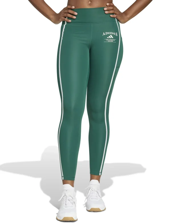 Optime Heritage 7/8 Leggings - Collegiate Green/Chalk White