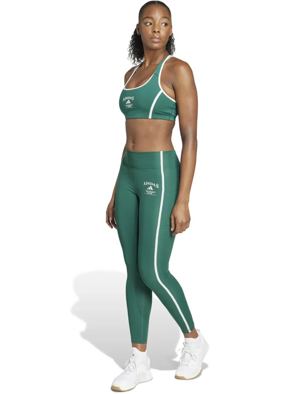 Optime Heritage 7/8 Leggings - Collegiate Green/Chalk White - Image 4