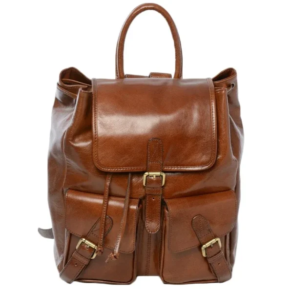 Leather Backpack - Rucksack Brown