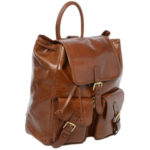 Leather Backpack - Rucksack Brown - Image 2