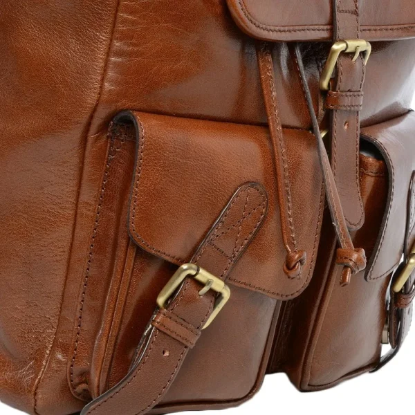Leather Backpack - Rucksack Brown - Image 5