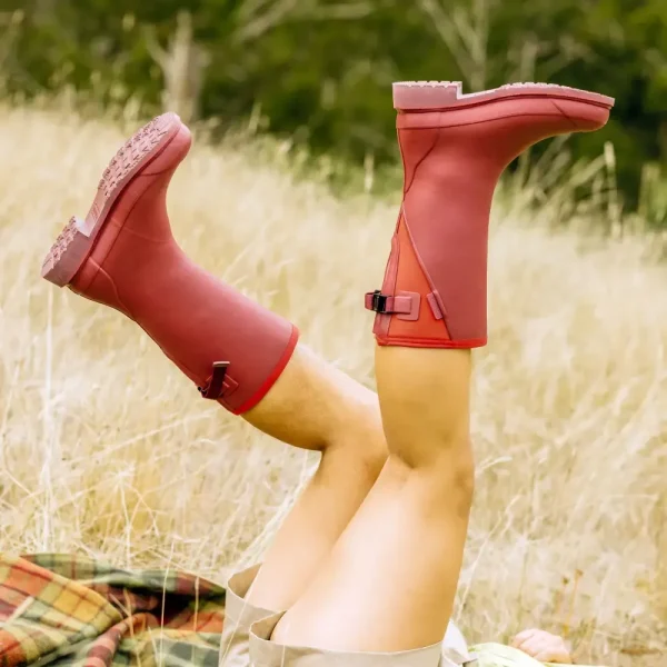 Darcy Mid Calf Gumboot  // Beetroot & Red - Image 4
