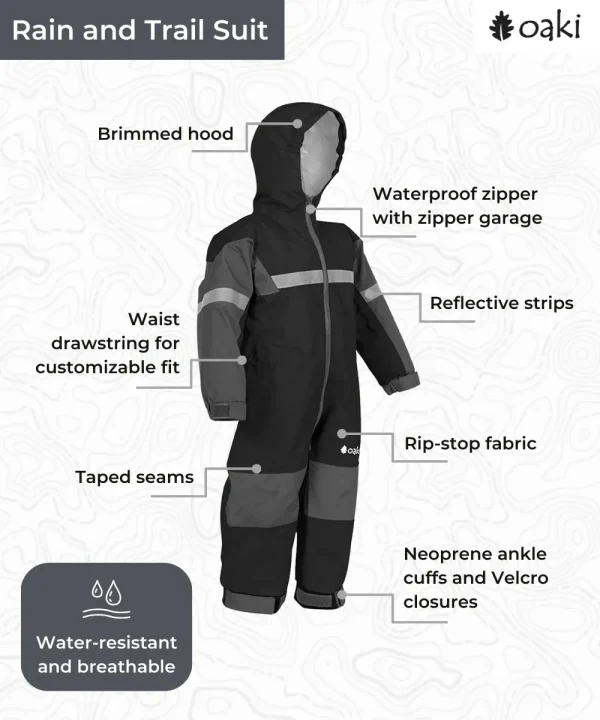 Children's Trail Suit, Black - Image 2