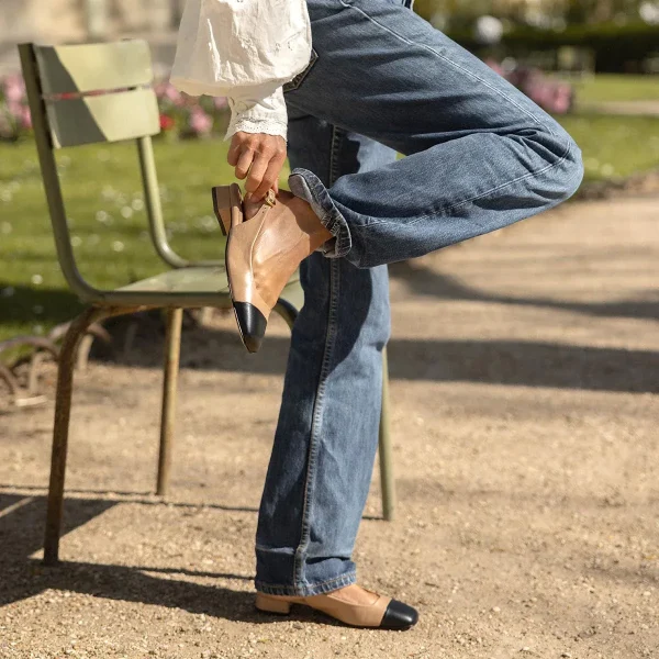 The Darcy Slingback - Dune and Black Nappa - Image 2