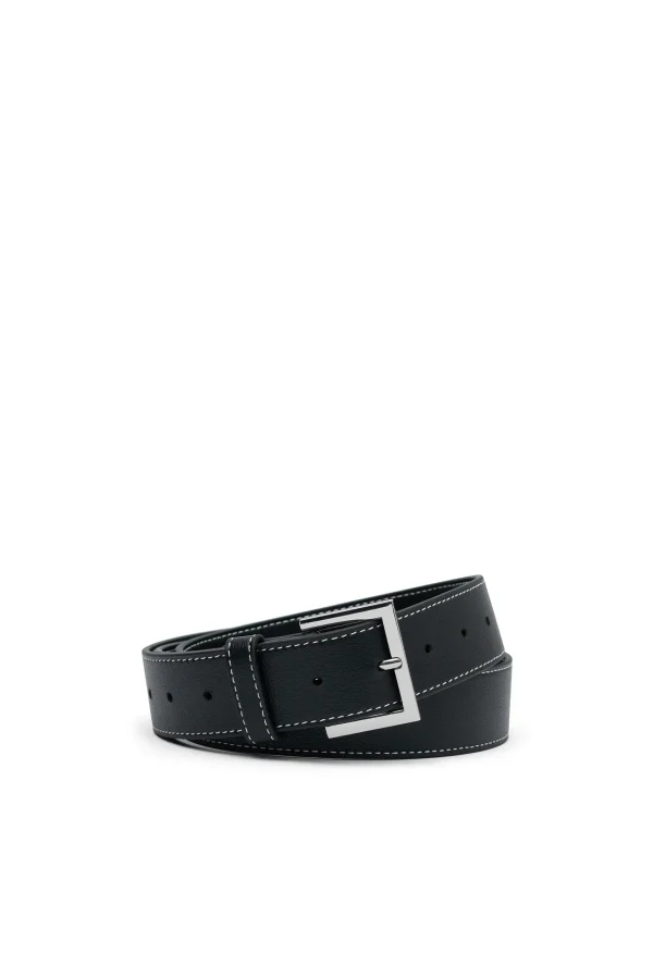 THE CARRIE BLACK TOPSTITCH BELT