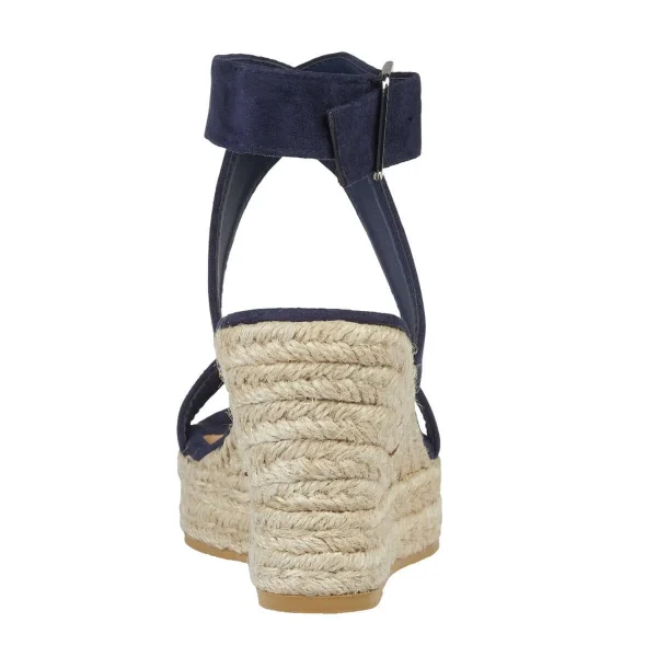 Cipriani Ladies Crossover Ankle Wedge Sandal - Navy - Image 3