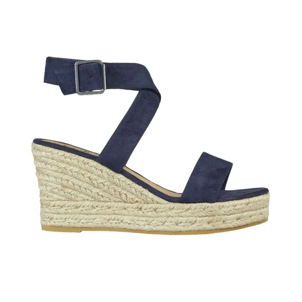 Cipriani Ladies Crossover Ankle Wedge Sandal - Navy - Image 2