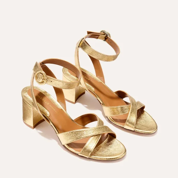 The City Sandal - Gold Crinkle Nappa - Image 2