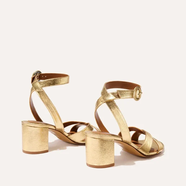 The City Sandal - Gold Crinkle Nappa - Image 3