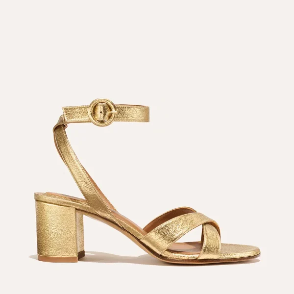 The City Sandal - Gold Crinkle Nappa