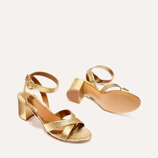 The City Sandal - Gold Crinkle Nappa - Image 4