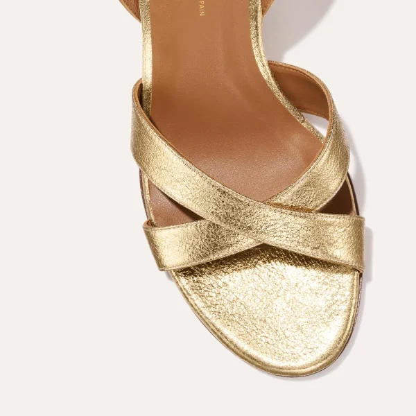The City Sandal - Gold Crinkle Nappa - Image 5