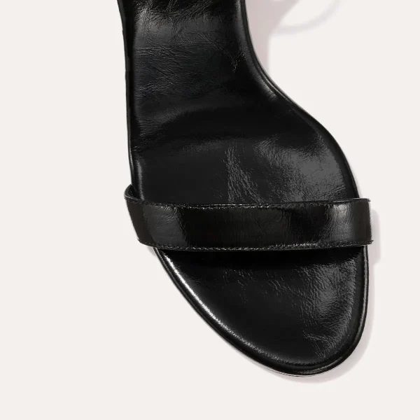 The Cleo Sandal - Black Crinkle-Gloss Nappa - Image 6