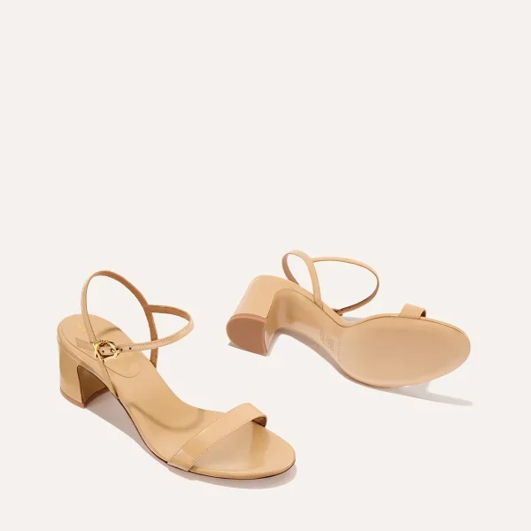 The Cleo Sandal - Sand Crinkle-Gloss Nappa - Image 4