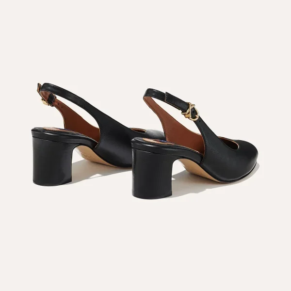 The Cluny Slingback - Black Nappa - Image 4