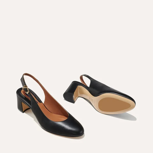 The Cluny Slingback - Black Nappa - Image 5