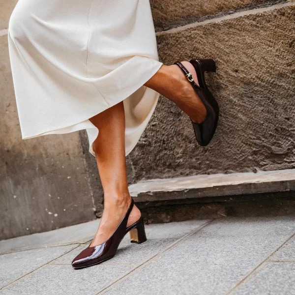 The Cluny Slingback - Burgundy Patent - Image 2