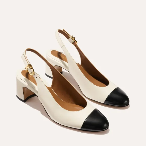 The Cluny Slingback - Cream and Black Calf - Image 2