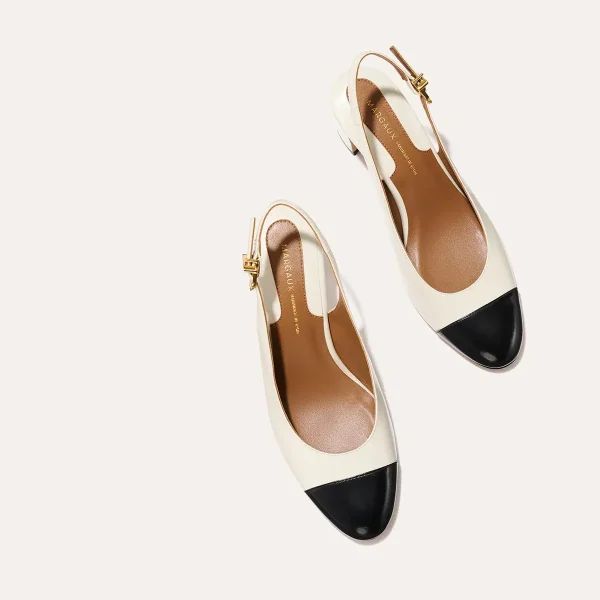 The Cluny Slingback - Cream and Black Calf - Image 4