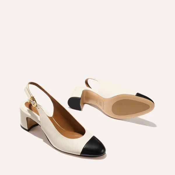 The Cluny Slingback - Cream and Black Calf - Image 5