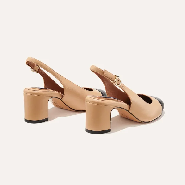 The Cluny Slingback - Dune and Black Nappa - Image 4
