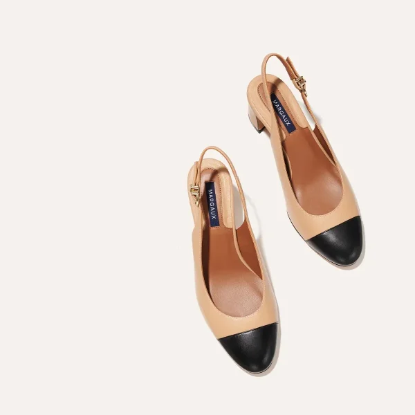 The Cluny Slingback - Dune and Black Nappa - Image 6