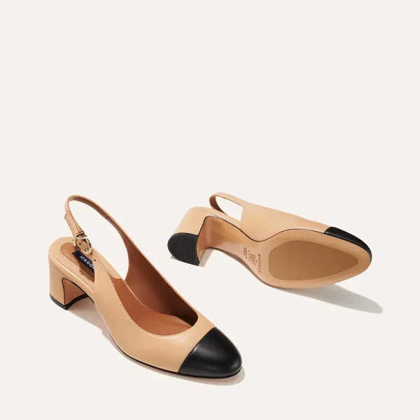 The Cluny Slingback - Dune and Black Nappa - Image 5
