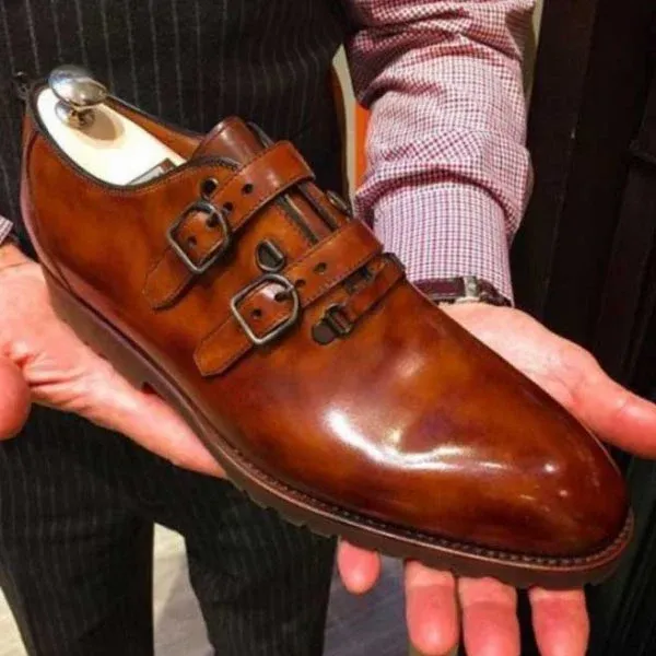 Custom Handmade Men Latest Style Unique Straps Dress Shoes, Formal Shoe