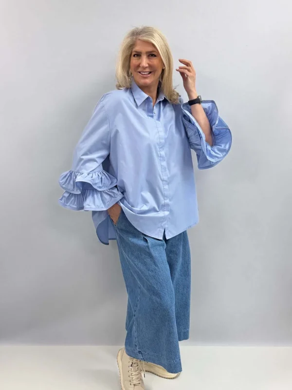 Arabella Double Frill Sleeve Shirt - Image 5