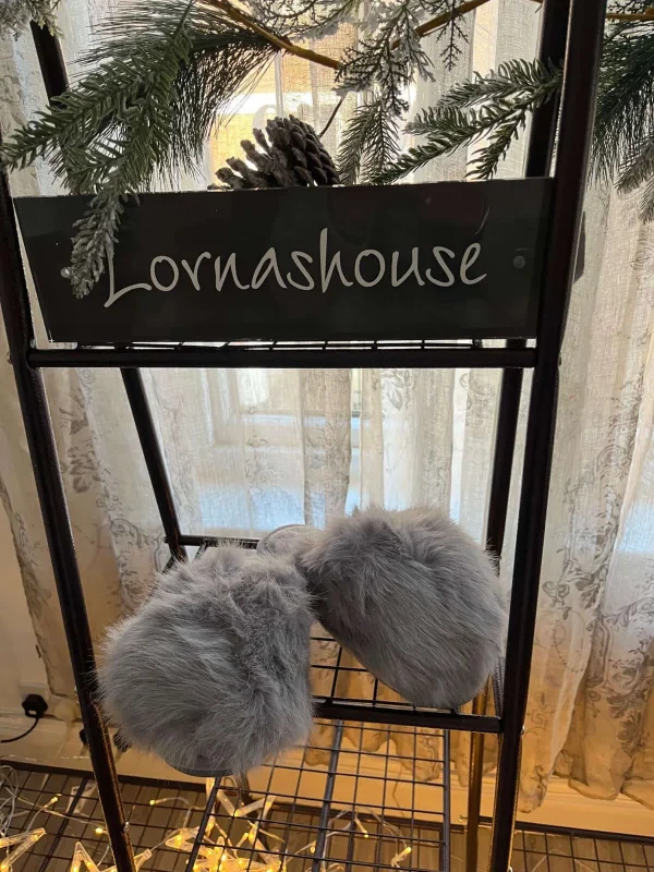 Victoria Faux Fur Mule Slippers - Image 2