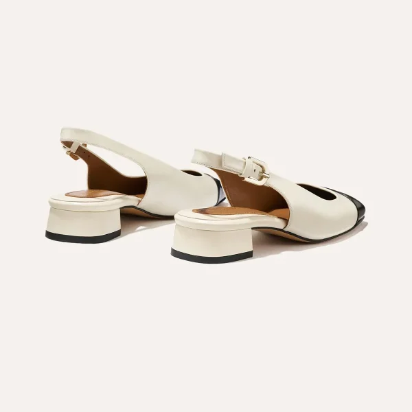 The Darcy Slingback - Cream and Black Calf - Image 2