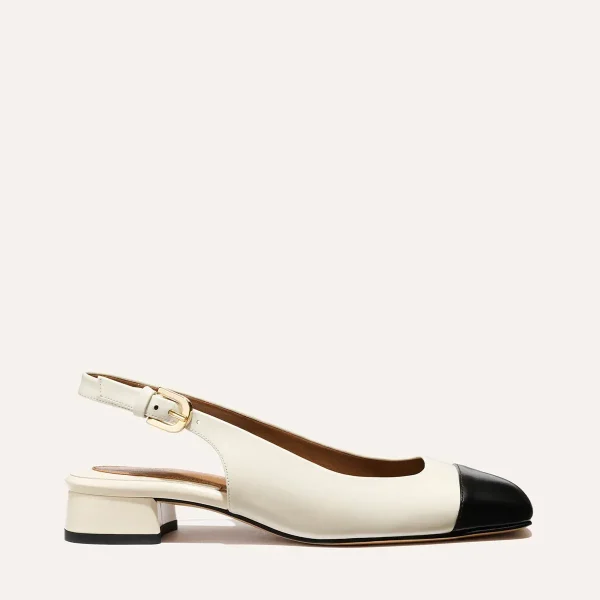 The Darcy Slingback - Cream and Black Calf - Image 4