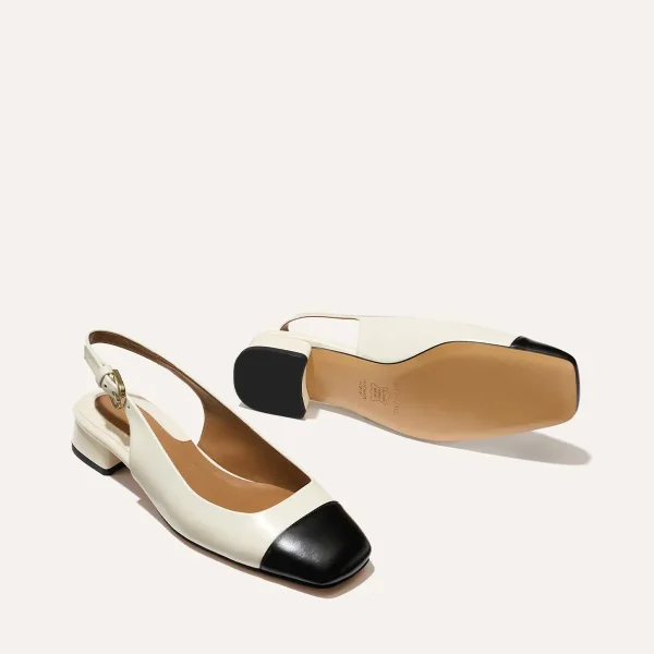 The Darcy Slingback - Cream and Black Calf - Image 5