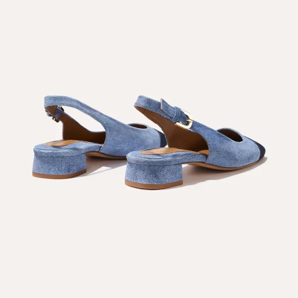 The Darcy Slingback - Two-Tone Denim Suede - Image 2