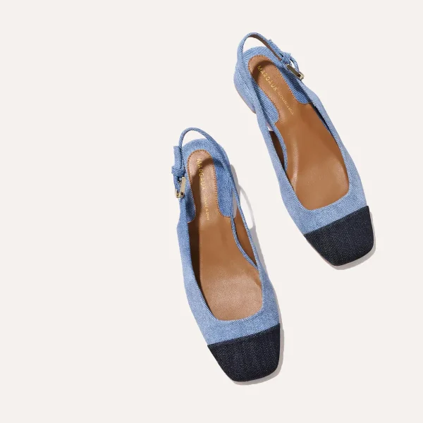 The Darcy Slingback - Two-Tone Denim Suede - Image 3