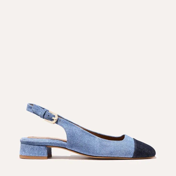 The Darcy Slingback - Two-Tone Denim Suede - Image 4