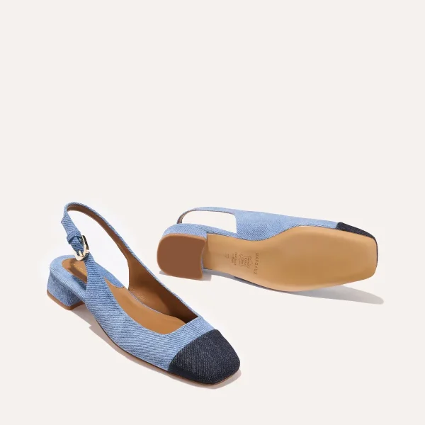 The Darcy Slingback - Two-Tone Denim Suede - Image 5