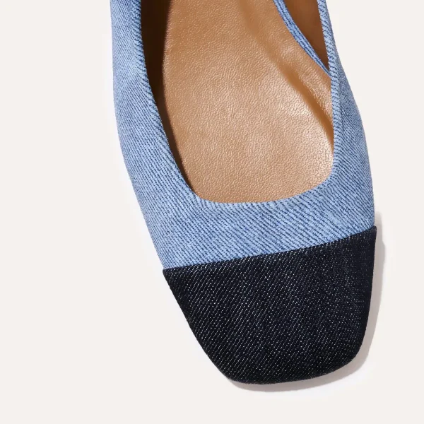 The Darcy Slingback - Two-Tone Denim Suede - Image 6