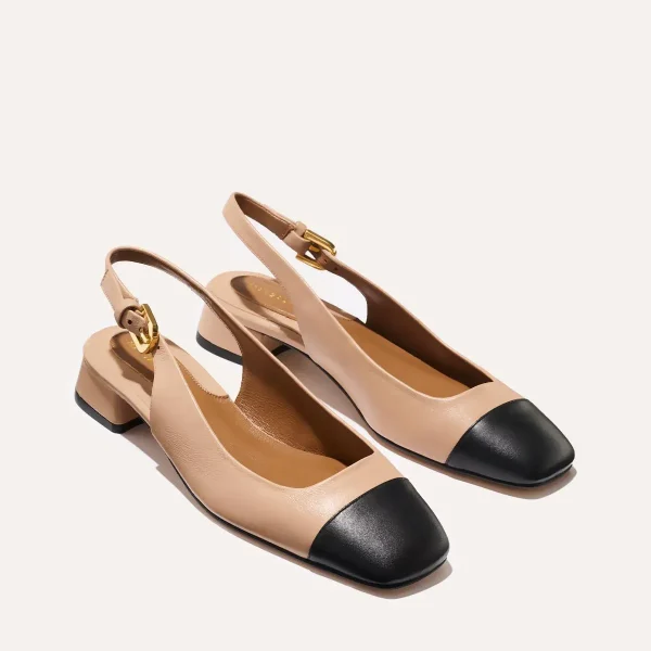 The Darcy Slingback - Dune and Black Nappa