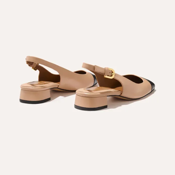The Darcy Slingback - Dune and Black Nappa - Image 3